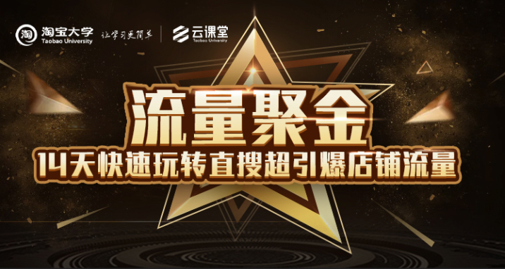 淘宝大学：流量聚金14天快速玩转直搜，超引爆店铺流量，价值8800元-南青云资源库