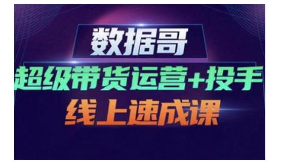 数据哥·超级带货运营+投手线上速成课，快速提升运营和熟悉学会投手技巧-南青云资源库