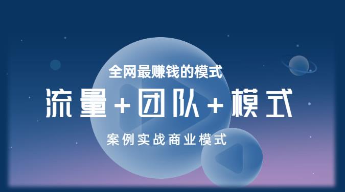 王冲老师《流量+团队+模式》商业模式实战课，全网最赚钱的模式-南青云资源库