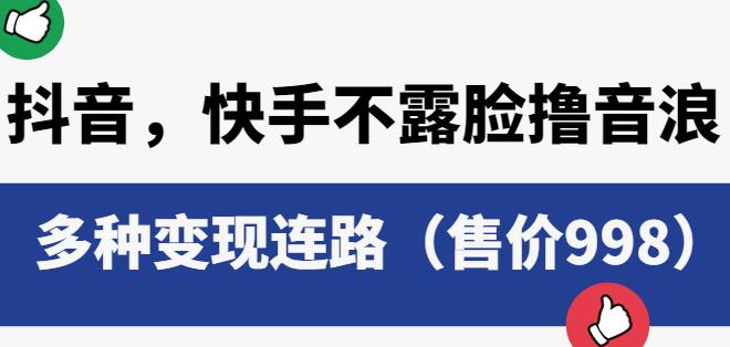 抖音快手不露脸撸音浪项目，多种变现连路（售价998）-南青云资源库