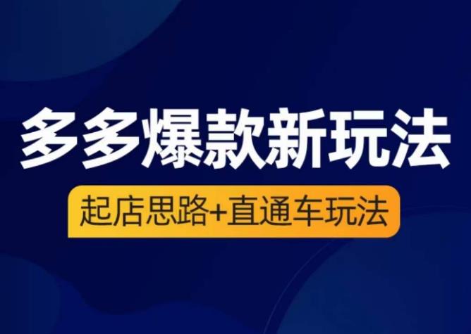 海神·多多爆款新玩法，​起店思路+直通车玩法（3节精华课）-南青云资源库