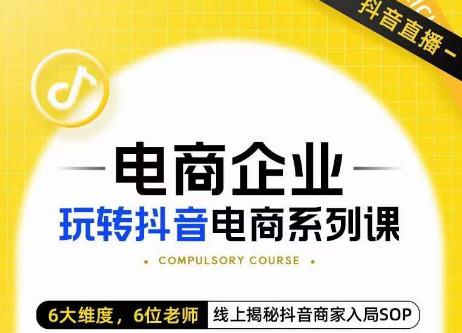 玺承·电商企业玩转抖音电商系列课，6大维度，6位老师，线上揭秘抖音商家入局SOP-南青云资源库