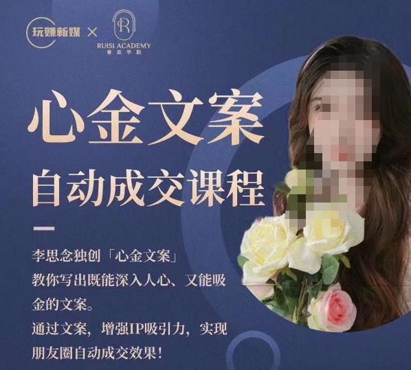 心金文案自动成交课程，教你写出既能深入人心又能吸金的文案，实现朋友圈自动成交效果-南青云资源库