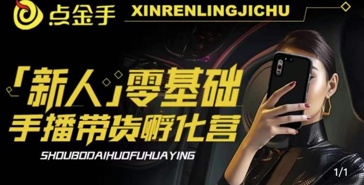 2023点金手·新人零基础手播带货孵化营：账号运营篇+主播话术篇+数据流量篇等-南青云资源库