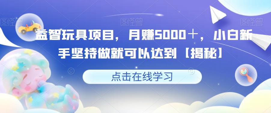 益智玩具项目，月赚5000＋，小白新手坚持做就可以达到【揭秘】-南青云资源库