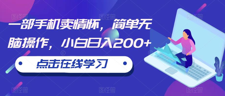 一部手机卖情怀，简单无脑操作，小白日入200+【揭秘】-南青云资源库