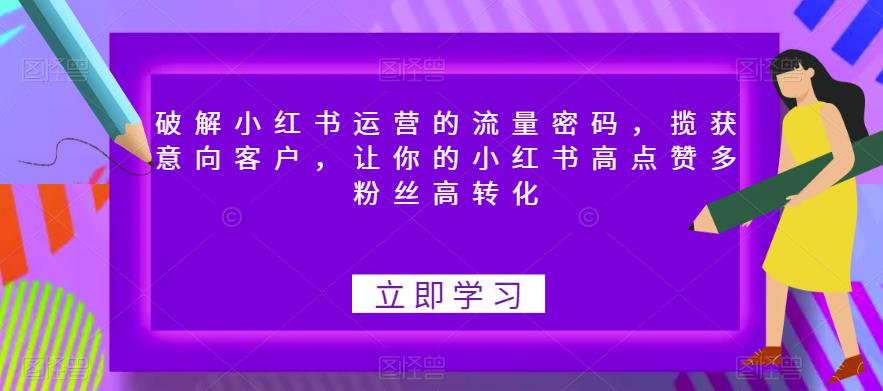 破解小红书运营的流量密码，揽获意向客户，让你的小红书高点赞多粉丝高转化-南青云资源库