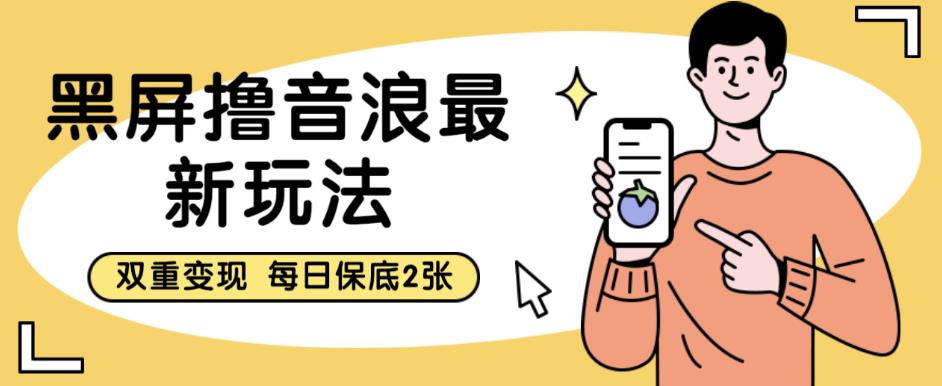 黑屏撸音浪最新玩法，双重变现，每日保底2张【揭秘】-南青云资源库