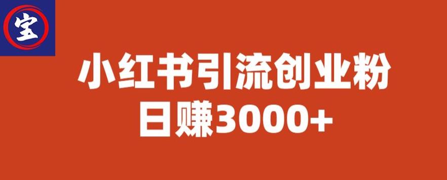 宝哥小红书引流创业粉，日赚3000+【揭秘】-南青云资源库