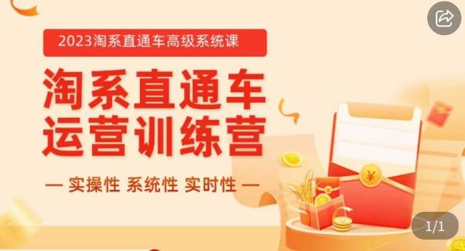 冠东·2023淘系直通车高级系统课，​实操性，系统性，实时性，直通车完整体系教学-南青云资源库