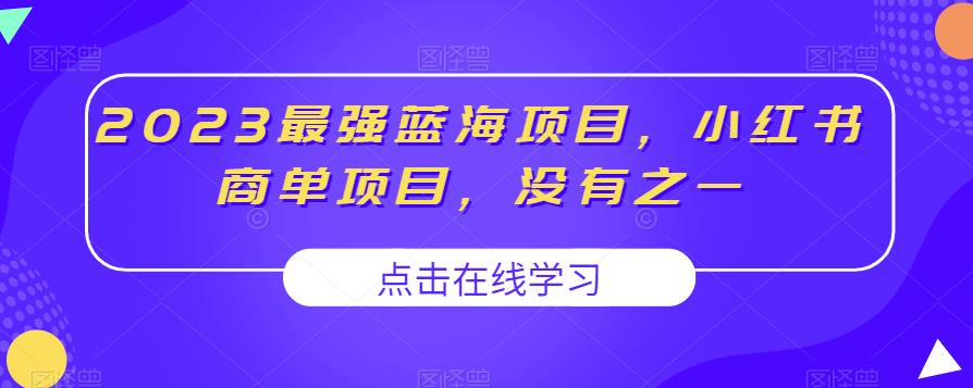 2023最强蓝海项目，小红书商单项目，没有之一【揭秘】-南青云资源库