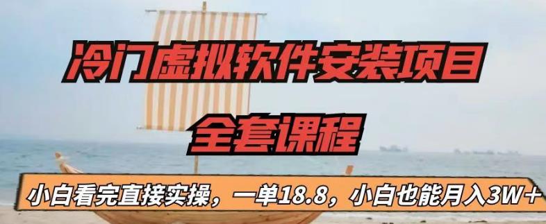 冷门虚拟软件安装项目，一单18.8，小白也能月入3W＋【揭秘】-南青云资源库