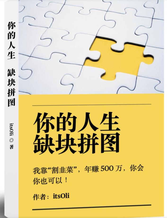 某高赞电子书《你的人生，缺块拼图——我靠“割韭菜”，年赚500万，你会你也可以》-南青云资源库