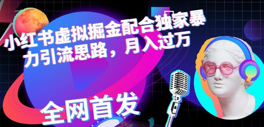 小红书虚拟掘金配合独家首发暴力引流思路，月入过万【揭秘】-南青云资源库