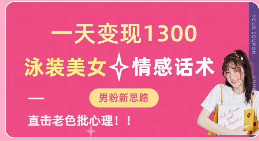 一天变现1300，泳装美女+情感话术，提供素材，无脑矩阵操作【揭秘】-南青云资源库
