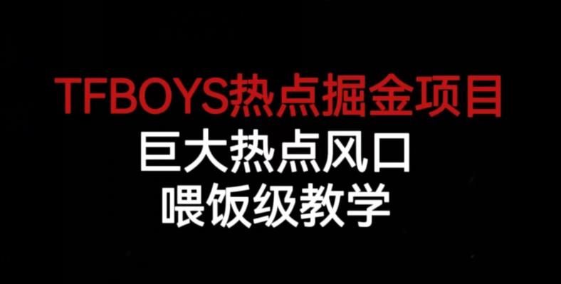TFBOYS热点掘金项目，巨大热点风口，喂饭级教学-南青云资源库
