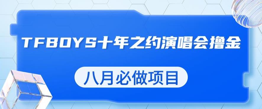 最新蓝海项目，靠最近非常火的TFBOYS十年之约演唱会流量掘金，八月必做的项目【揭秘】-南青云资源库