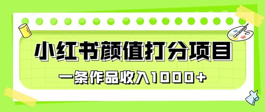 最新蓝海项目，小红书颜值打分项目，一条作品收入1000+【揭秘】-南青云资源库