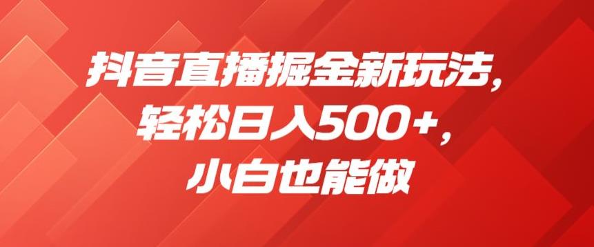 抖音直播掘金新玩法，轻松日入500+，小白也能做【揭秘】-南青云资源库