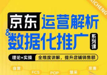 京东运营解析与数据化推广系列课，全维度讲解京东运营逻辑+数据化推广提升店铺销售额-南青云资源库