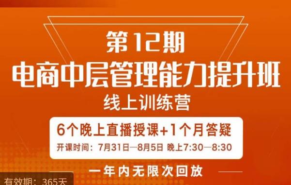 陈少珊·电商中层管理能力提升班，学习对象-电商公司各个岗位的主管，20人人以内的电商公司老板-南青云资源库