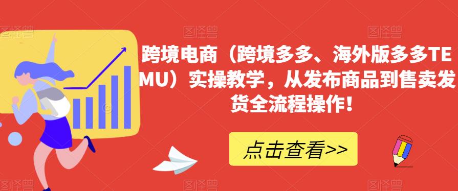 跨境电商（跨境多多、海外版多多TEMU）实操教学，从发布商品到售卖发货全流程操作！-南青云资源库