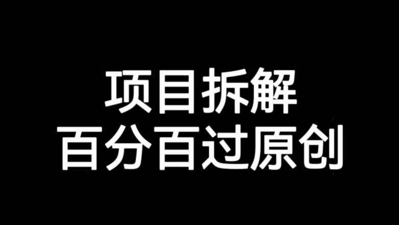 项目拆解赛道百分百过原创【揭秘】-南青云资源库