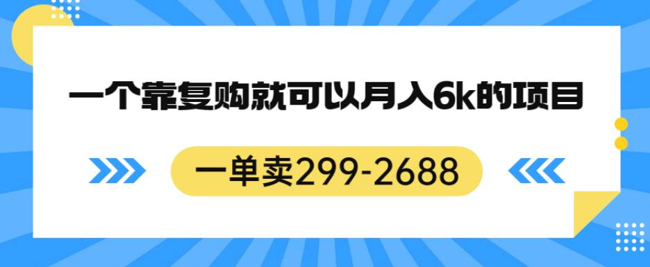 一单卖299-2688，一个靠复购就可以月入6k的暴利项目【揭秘】-南青云资源库