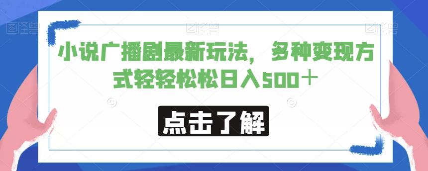 小说广播剧最新玩法，多种变现方式轻轻松松日入500＋【揭秘】-南青云资源库