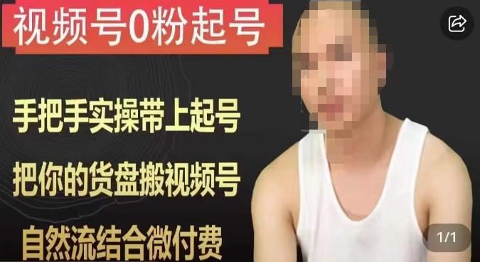 天诺老吴视频号0粉起号课程，手把手实操带上起号，把你的货盘搬视频号，自然流结合微付费-南青云资源库