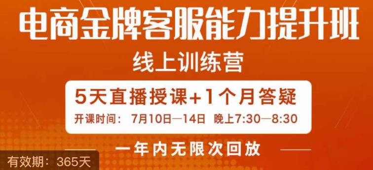 电商金牌客服能力提升班，提升客服能力是你店铺业绩的关键要素-南青云资源库
