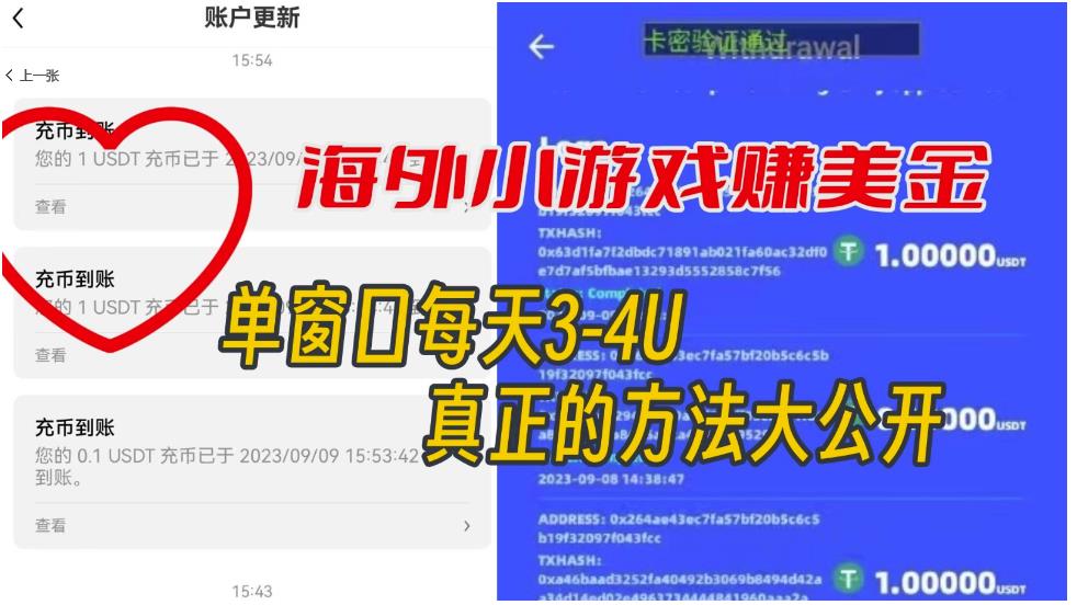 海外小游戏美金项目真正可以达到3-4U单窗口的方法，单台电脑收入300+【揭秘】-南青云资源库
