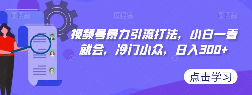 视频号暴力引流打法，小白一看就会，冷门小众，日入300+【揭秘】-南青云资源库