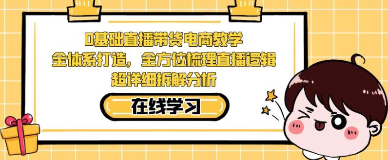 零基础直播带货电商教学，全方位梳理直播逻辑，超详细拆解分析-南青云资源库