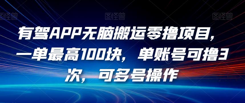 有驾APP无脑搬运零撸项目，一单最高100块，单账号可撸3次，可多号操作【揭秘】-南青云资源库