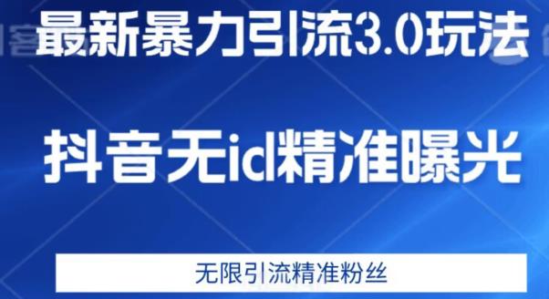 最新暴力引流3.0版本，抖音无id暴力引流各行业精准用户-南青云资源库