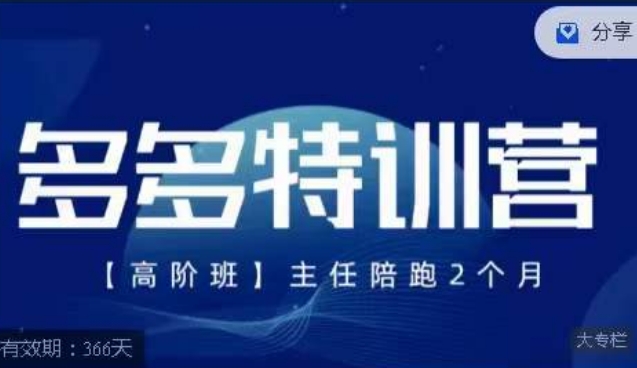 纪主任·多多特训营高阶班【9月13日更新】，拼多多最新玩法技巧落地实操-南青云资源库