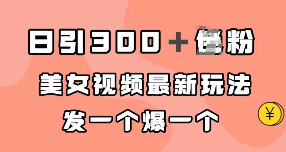日引300＋男粉，美女视频最新玩法，发一个爆一个【揭秘】-南青云资源库