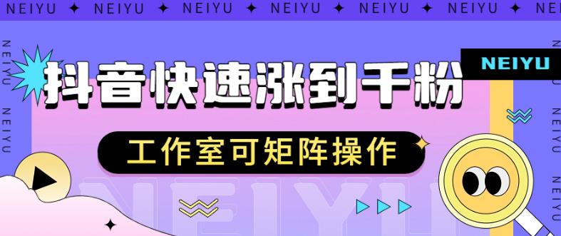 抖音快速涨粉秘籍，教你如何快速涨到千粉，工作室可矩阵操作【揭秘】-南青云资源库