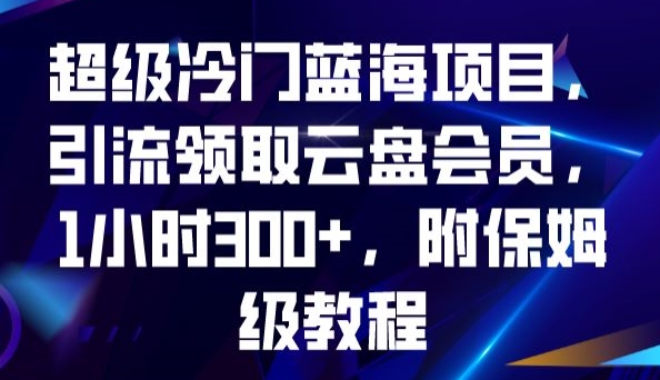 超级冷门蓝海项目，引流领取云盘会员，1小时300+，附保姆级教程-南青云资源库