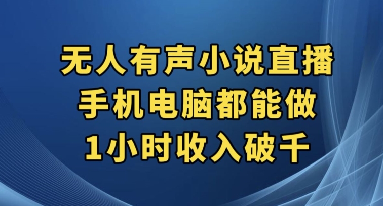抖音无人有声小说直播，手机电脑都能做，1小时收入破千【揭秘】-南青云资源库