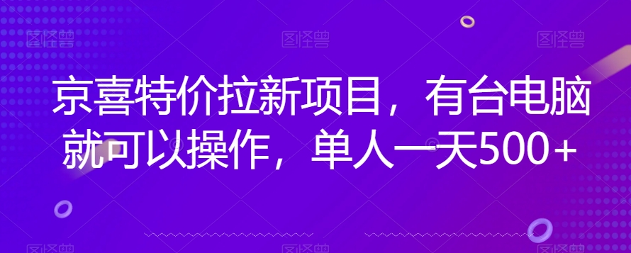 京喜特价拉新新玩法，有台电脑就可以操作，单人一天500+【揭秘】-南青云资源库