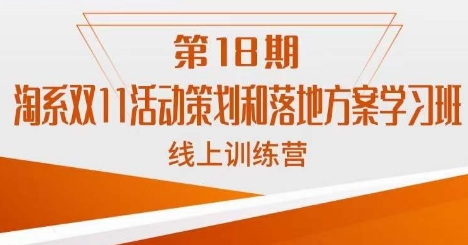 南掌柜·淘系双11活动策划和落地方案线上课18期-南青云资源库