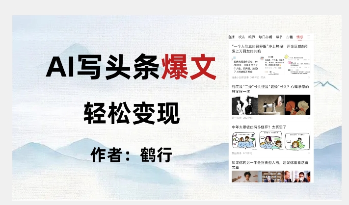 暴力拆解AI写头条爆文，轻松日入500+-南青云资源库