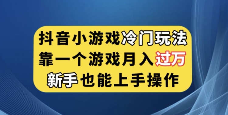 抖音小游戏冷门玩法，靠一个游戏月入过万，新手也能轻松上手【揭秘】-南青云资源库