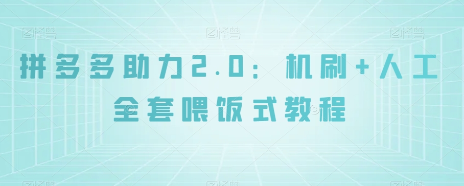 拼多多助力2.0：机刷+人工全套喂饭式教程【揭秘】-南青云资源库