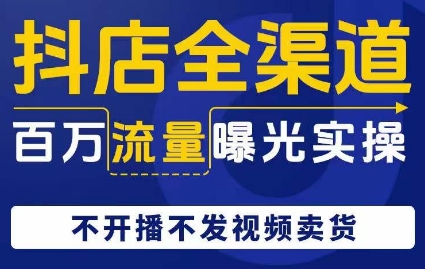 抖店全渠道百万流量曝光实操，不开播不发视频带货-南青云资源库