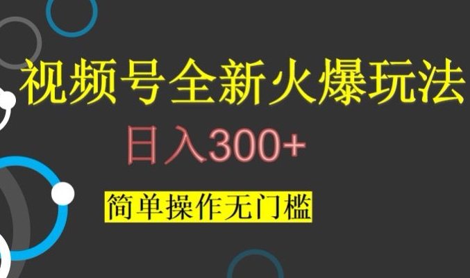 视频号最新爆火玩法，日入300+，简单操作无门槛【揭秘】-南青云资源库