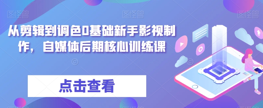 从剪辑到调色0基础新手影视制作，自媒体后期核心训练课-南青云资源库