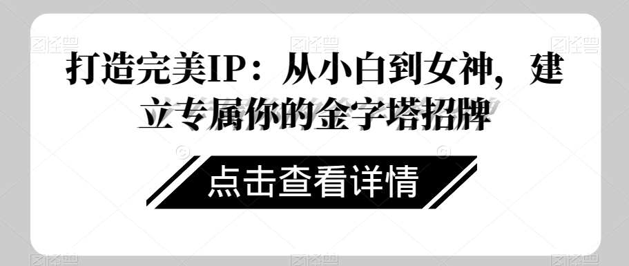 打造完美IP：从小白到女神，建立专属你的金字塔招牌-南青云资源库